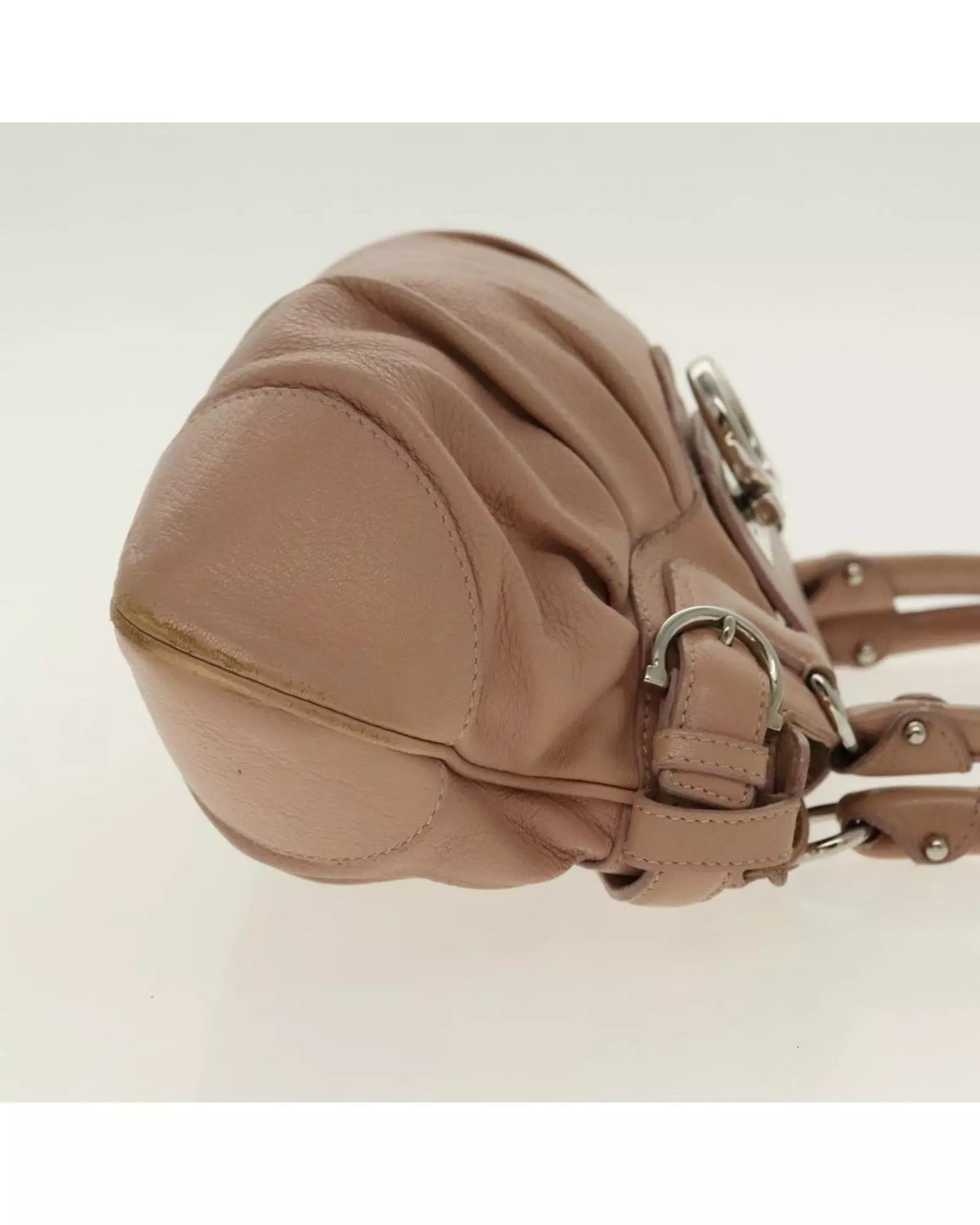 Preloved Leather Satchel Handbag Women - Beige alternative image