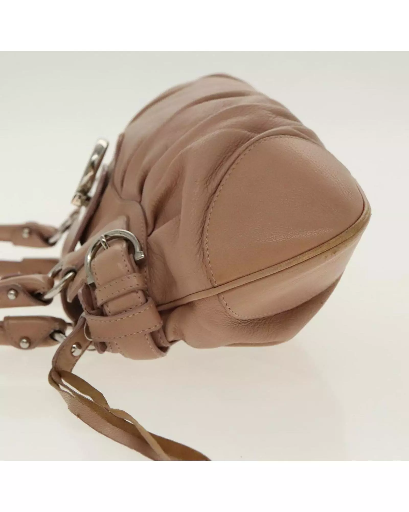 Preloved Leather Satchel Handbag Women - Beige alternative image