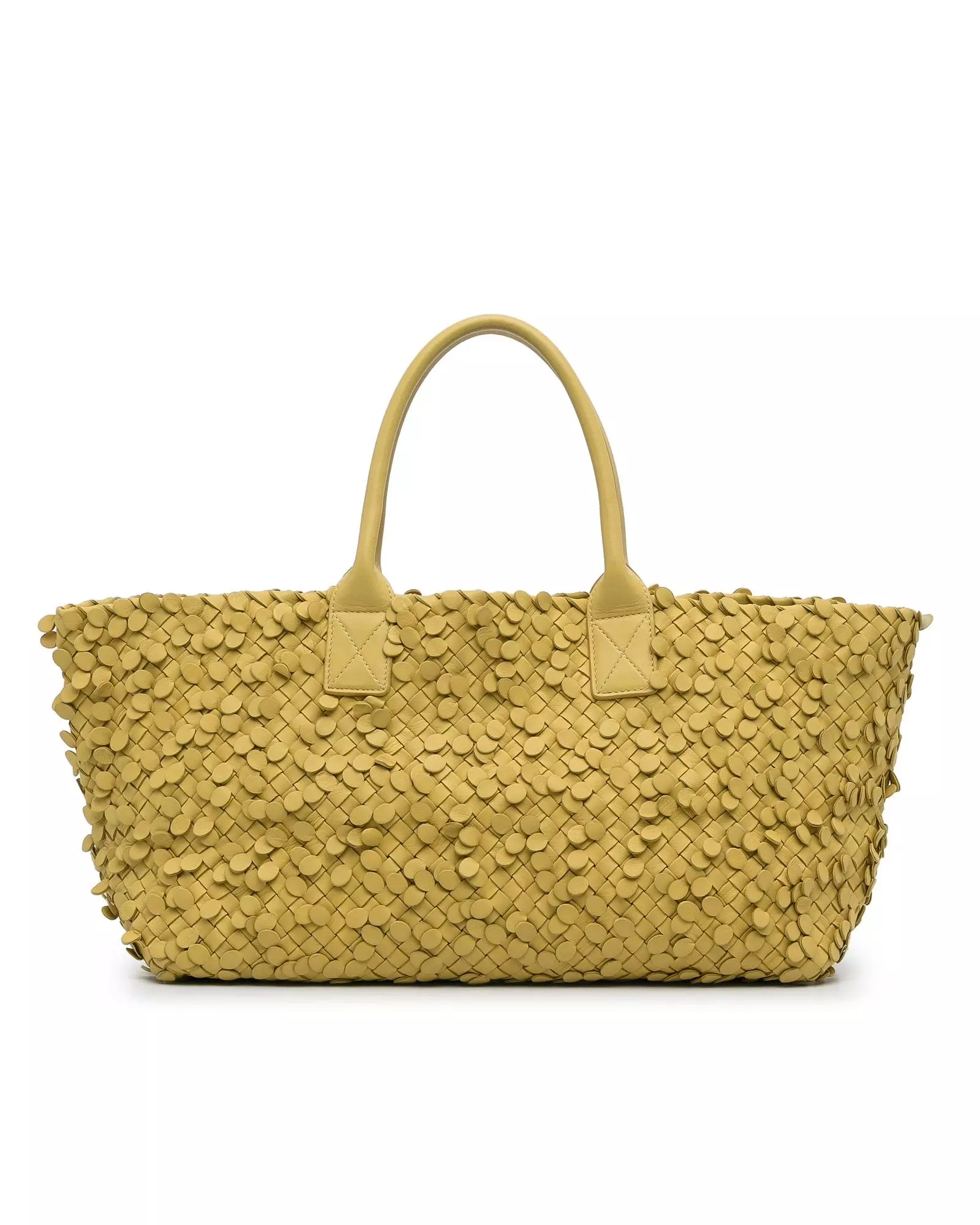 ハンドバッグ BOTTEGA VENETA PASTEL YELLOW LEATHER CABAT HANDBAG Bottega Veneta Intrecciato Tote